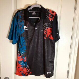 FT FELET Men's Polo Short Sleeve Shirt Top Size L
